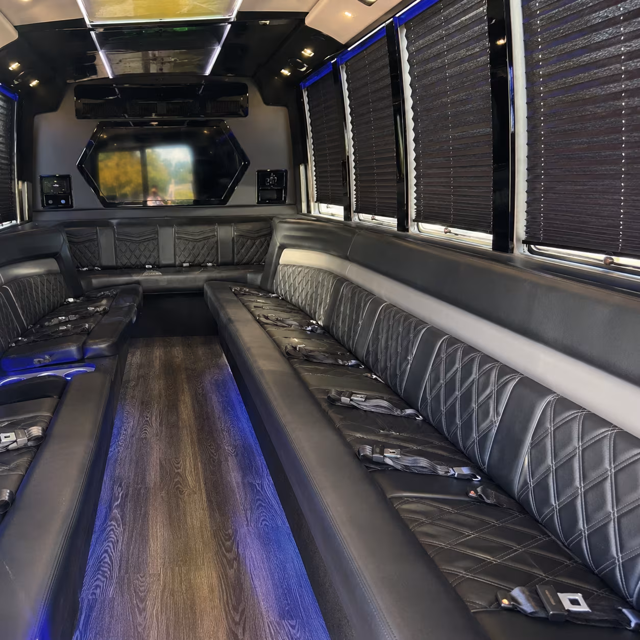 Yonkers Birthday, Sweet 16, & Quinceañera Transportation party bus interior
