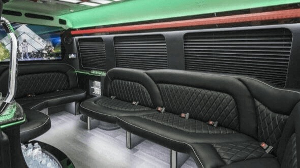 Interior of Yonkers Party Bus Company's 18 Passenger Party Bus in Jersey City