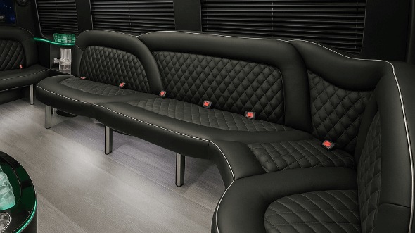 Interior of Yonkers Party Bus Company's 18 Passenger Party Bus in Paterson