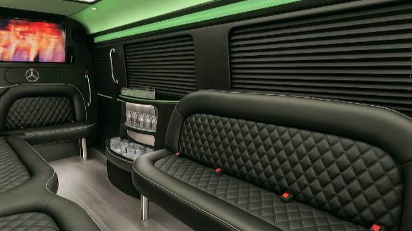Interior of Yonkers Party Bus Company's 18 Passenger Party Bus in Union City