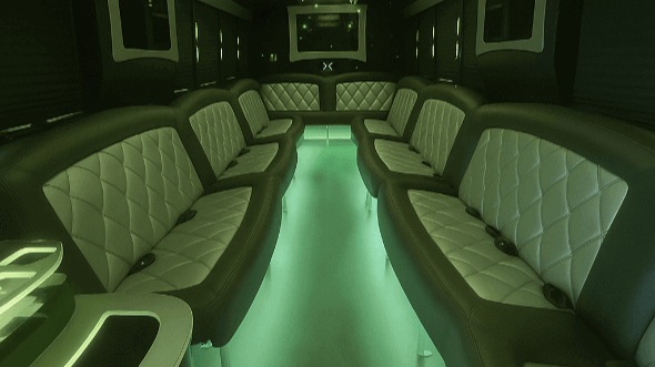 Interior of Yonkers Party Bus Company's 20 Passenger Party Bus in West New York