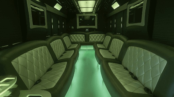 Interior of Yonkers Party Bus Company's 25 Passenger Party Bus in New Rochelle