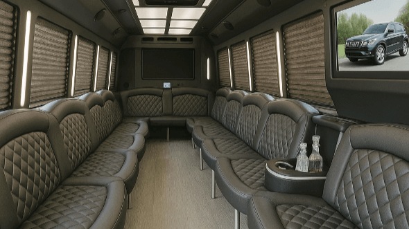 Interior of Yonkers Party Bus Company's 25 Passenger Party Bus in West New York