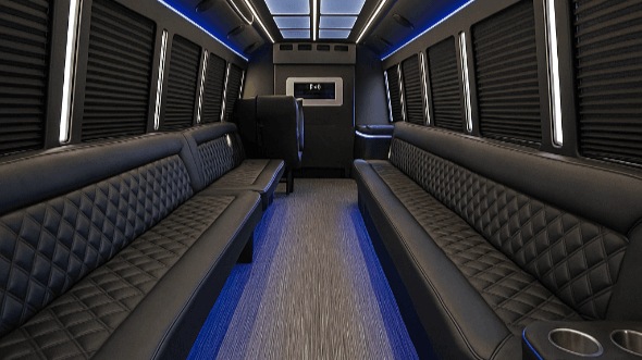 Interior of Yonkers Party Bus Company's 25 Passenger Party Bus in White Plains