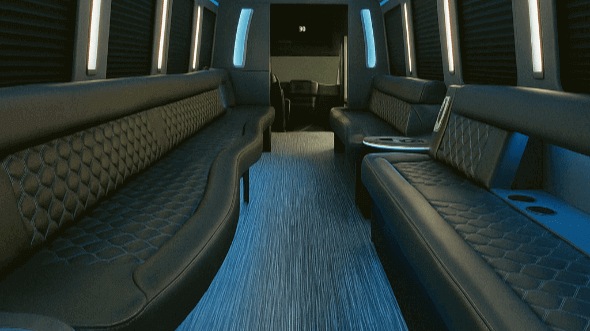 Interior of Yonkers Party Bus Company's 28 Passenger Party Bus in Mount Vernon