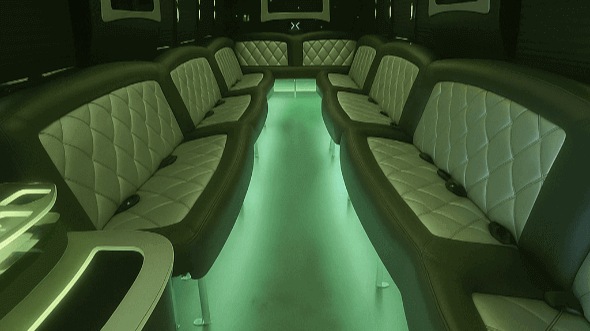 Interior of Yonkers Party Bus Company's 28 Passenger Party Bus in New Rochelle