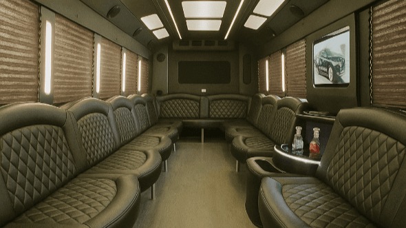 Interior of Yonkers Party Bus Company's 28 Passenger Party Bus in Paterson