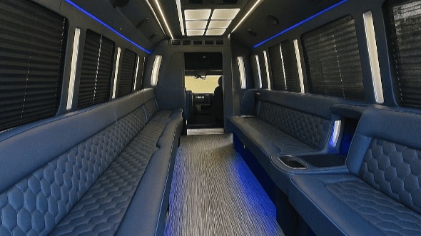 Interior of Yonkers Party Bus Company's 30 Passenger Party Bus in Paterson