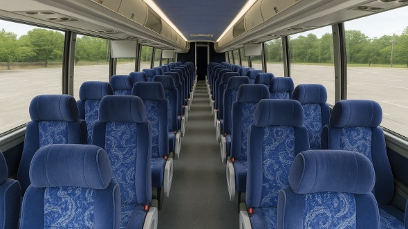 Interior of Yonkers Party Bus Company's 40 Passenger Charter Bus in Yonkers