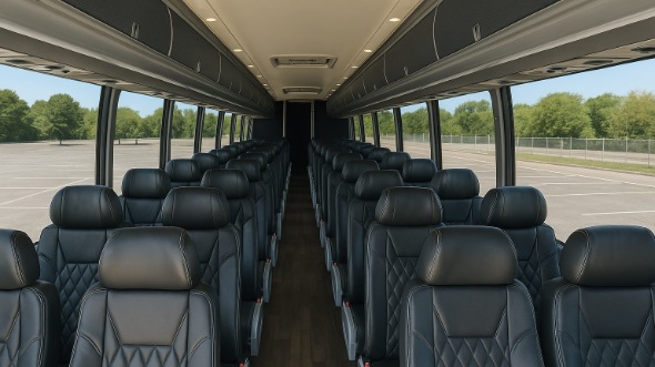 Interior of Yonkers Party Bus Company's 44 Passenger Charter Bus in Yonkers