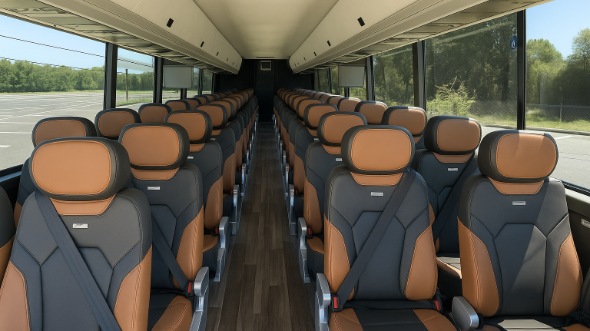 Interior of Yonkers Party Bus Company's 45 Passenger Charter Bus in Yonkers