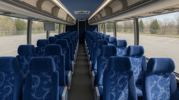 Interior of Yonkers Party Bus Company's 48 Passenger Charter Bus in Yonkers