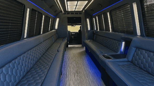 Interior of Yonkers Party Bus Company's 50 Passenger Party Bus in Mount Vernon