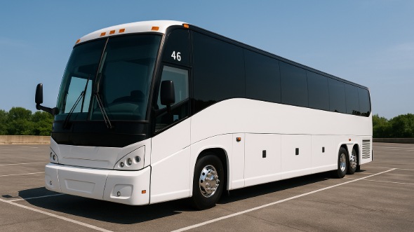Exterior of Yonkers Party Bus Company's 50 Passenger Party Bus in North Bergen
