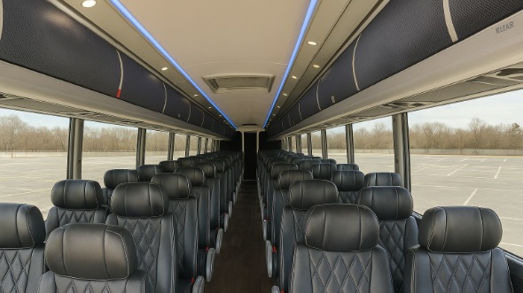 Interior of Yonkers Party Bus Company's 54 Passenger Charter Bus in Yonkers