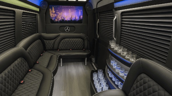 yonkers 14 passenger sprinter limousine interior
